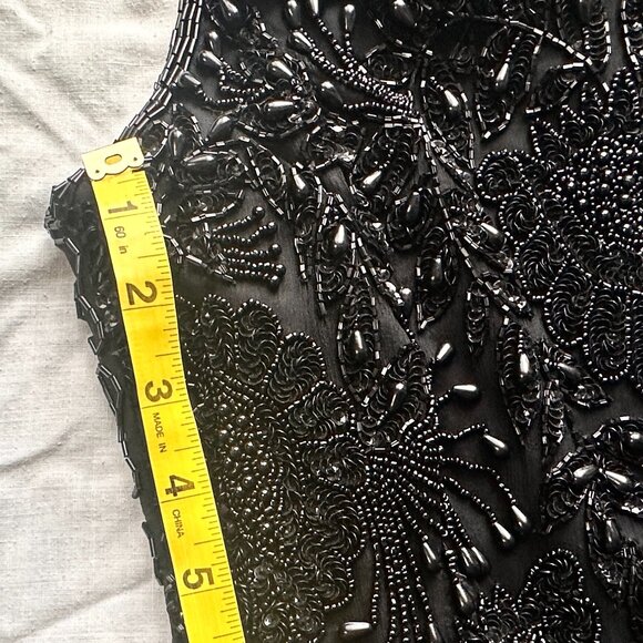 Vintage Laurence Kazar Black beaded gown - Picture 2 of 12